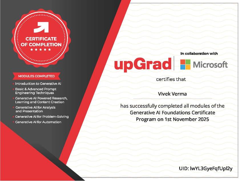 Generative AI Foundations certificate