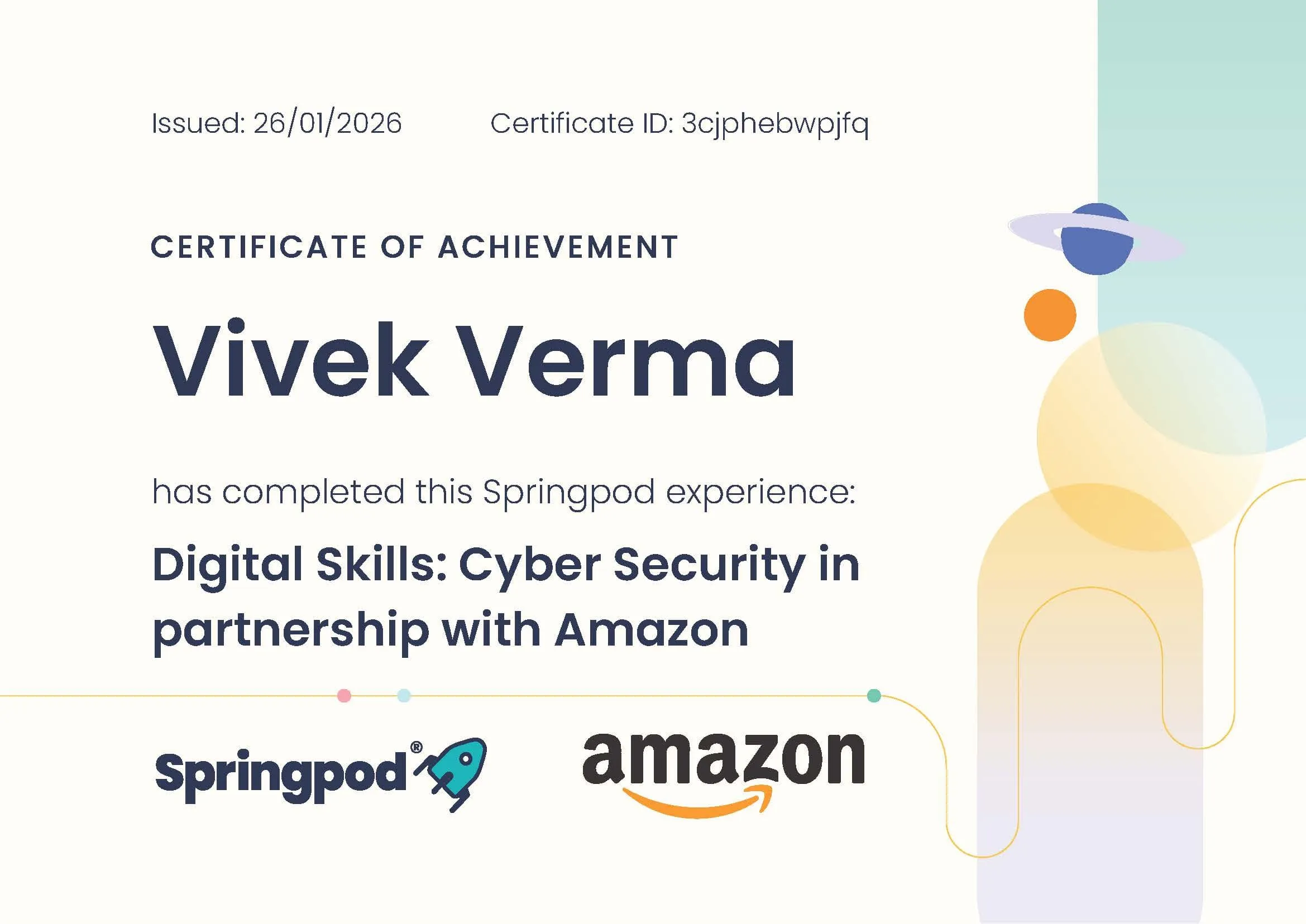 Digital Skills Cyber Security certificate